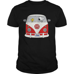 Snoopy And Woodstock Driving Hippie Volkswagen Beetle Shirt